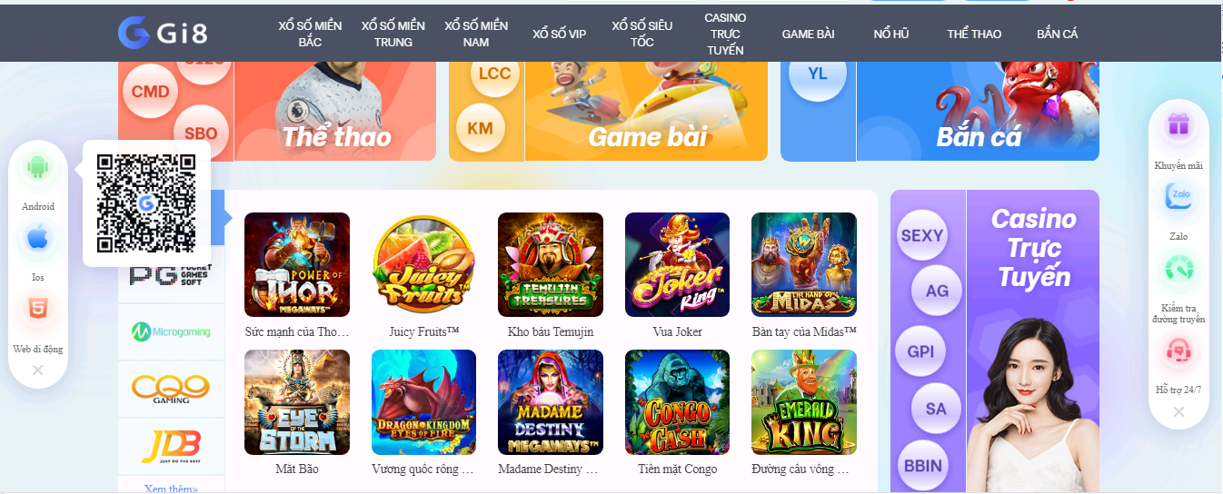 Nổ hũ Gi8 với nền tảng chơi đa dạng giao diện game nổ hũ Gi8