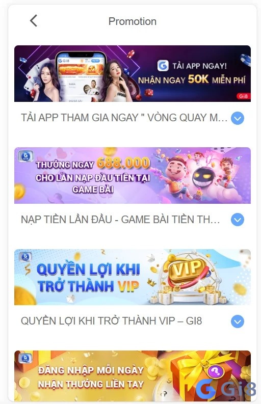 Trải nghiệm cá cược ngay trên app Gi8 sau khi tải xong Trải nghiệm cá cược ngay trên app Gi8 sau khi tải xong