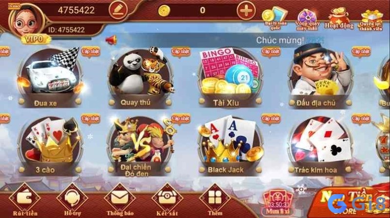 Giao diện được thiết kế với bố cục khoa học giúp anh em dễ dàng sử dụng và truy cập vào sảnh game mình yêu thích Giao diện được thiết kế với bố cục khoa học giúp anh em dễ dàng sử dụng và truy cập vào sảnh game mình yêu thích